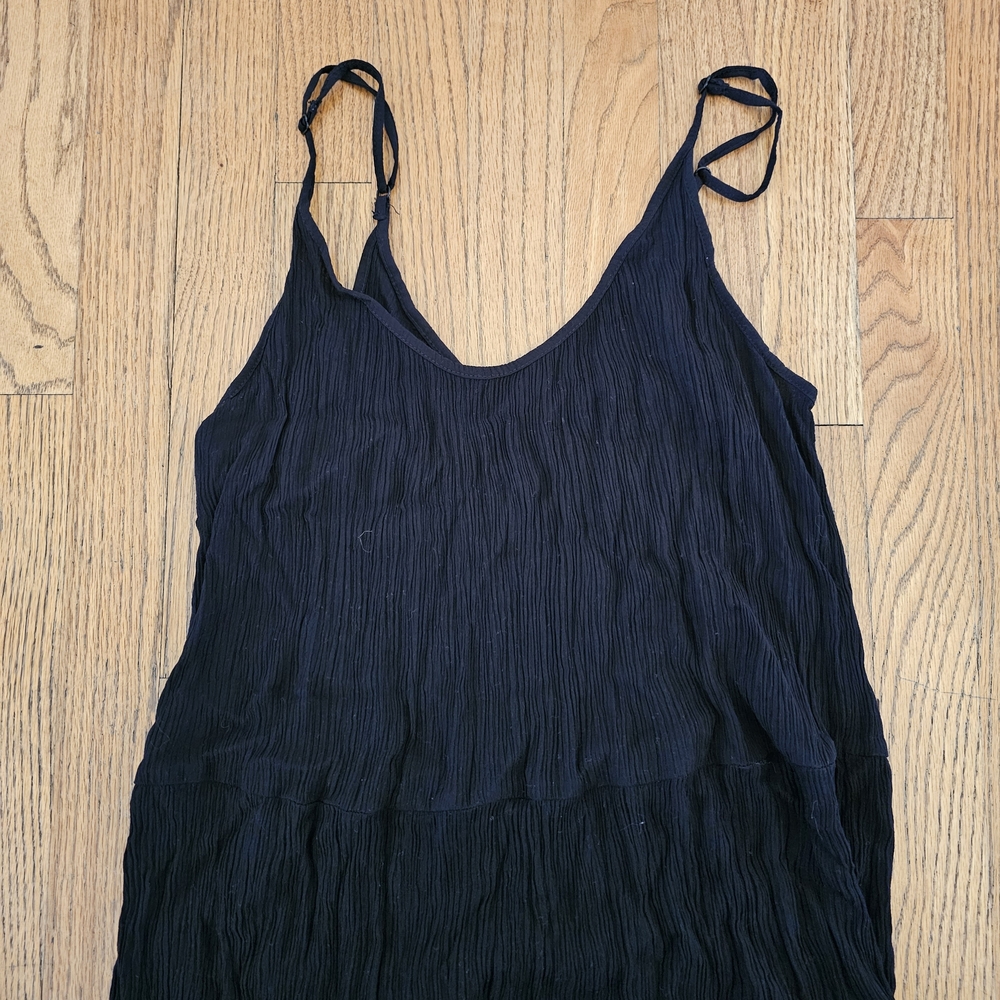 LOFT Black Midi Dress Spaghetti Straps Size XL